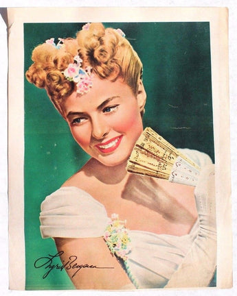 Vtg 1940's Ingrid Bergman CELEBRITY Photo CLIPPING CUT OUT Photoplay Magazine