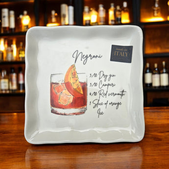 New Negroni CERAMICA CUORE ITALY Party COCKTAIL Drink APPETIZER Plates RECIPE