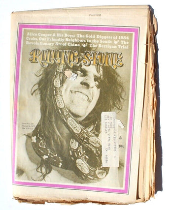 Vintage March 30, 1972 Rolling Stones No. 105 Magazine Newspaper - Alice Coopers