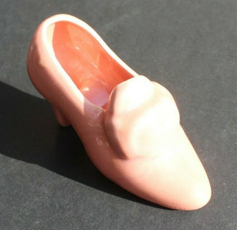 Vtg Pink Porcelain Women's Victorian Style Shoe Pin Cushion Sewing Figurine