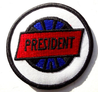 Vintage CIRCLE President Embroidered IRON ON PATCH Patch 3"
