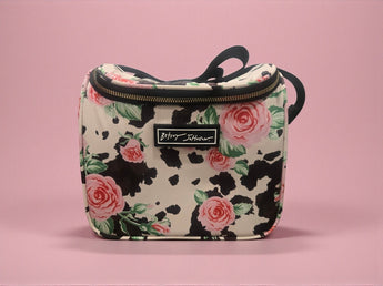 New Travel Betsey Johnson Insulated Lunch Tote Bag Zip Top Cow Print W/ Roses