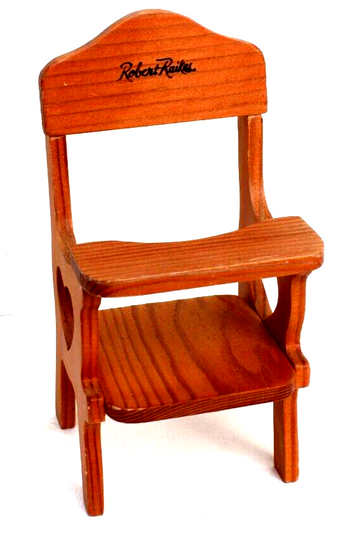 Vintage Robert Raikes Nursery Miniature High Chair Bear Brown Wooden Furniture