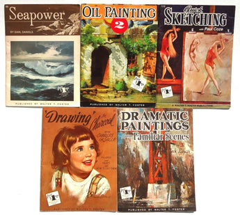VINTAGE Lot OF 5 HOW TO Oil Painting QUCIK SKETCHING Dramatic Paintings BOOKS