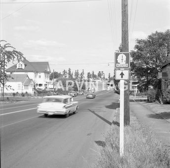 Vtg July 23, 1957 1T Washington Sign To Highway (Old Cars) Photo Image #1720