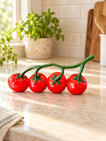 New Resin Red Cherry Tomatos On Vine Room Decor Decoration Figurine Sculpture