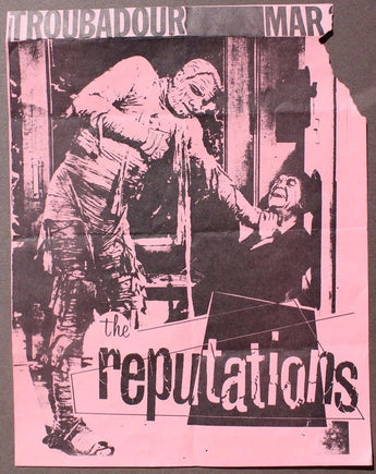 Vtg 1980's The Reputations Punk Rock Concert Flyer Troubadour Los Angeles