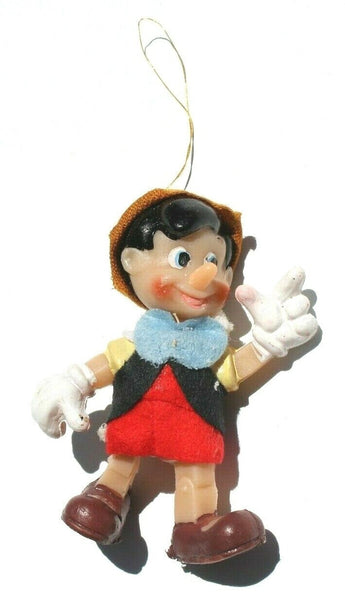 Vtg 1960s Holiday Plastic Pinocchio Christmas Tree Ornament (Walt Disney)