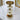 New MCM Retro Gold White India Marble Candle Stand Holder Tablel Room 13" Tall
