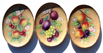 3 Vtg Armando Poggi Firenze Collection Alicia Decorative Fruit Wall Plates Plate