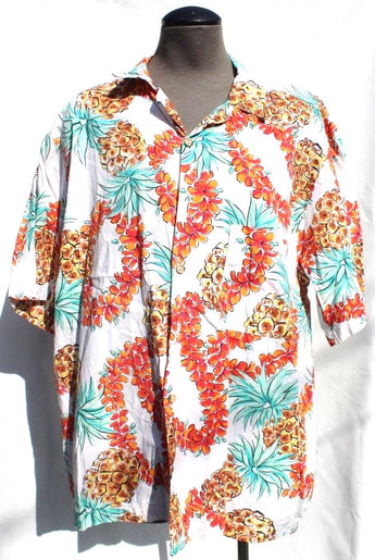 Vtg Men’s Surf Brand Retro Hawaiian Beach Flower Button Down Collar Shirt Large