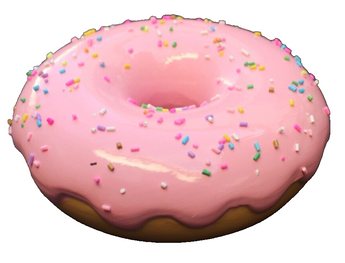 New Donut Pink W/ Rainbow Sprinkles Resin Statue Prop Display Wall Art Decor