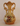 Vtg 1965 Porcelain Victorian Double Handle Trophy Vase W/ Flowers & Gold Trim
