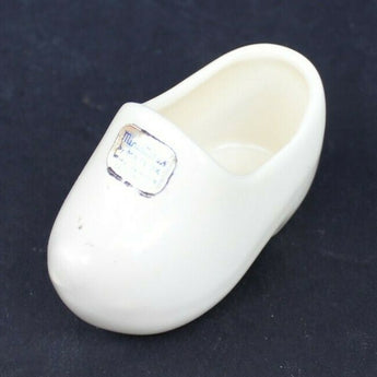 Vtg MCM CALIFORNIA CA Pottery Metlox Miniatures White Clog Shoe Cactus Vase