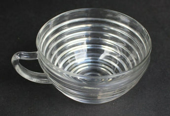 Vtg Anchor Hocking Manhattan Depression Clear Glass Ribbed Tea Cup