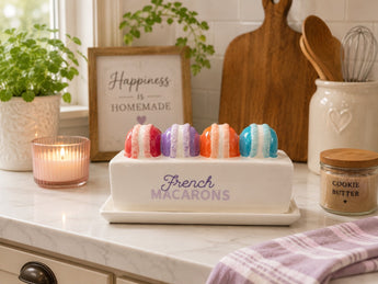 New Ceramic Bakery Dessert French Macrons Cookies Kitchen Storage Butter Dish