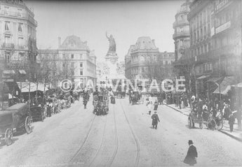 Vtg Antique 1870 - 1899 Paris France - La Place De La Republiqe Photo #2490