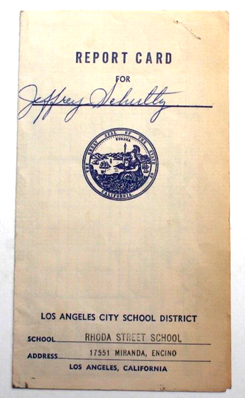 Vtg 1958 Los Angeles City School District LAUSD Rhoda Street School Report Card
