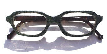 New Vtg 1980 L.A. Eyeworks Retro Abstract Eyeglasses - Green 273 NOS