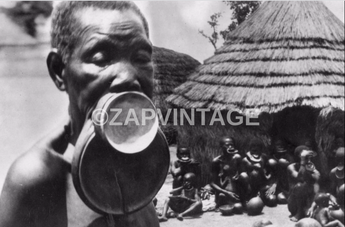 Vtg 1900's African American Tribe Lip Plate Lip Stretching Duck Lips Photo #991