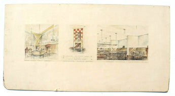1937 City Of Grand Island Public Library Sketch By Paul Shattuck Architect