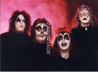 Vtg 1970s Gene Simmons Concert Tour Preforming Kiss Band Music Photo #2995