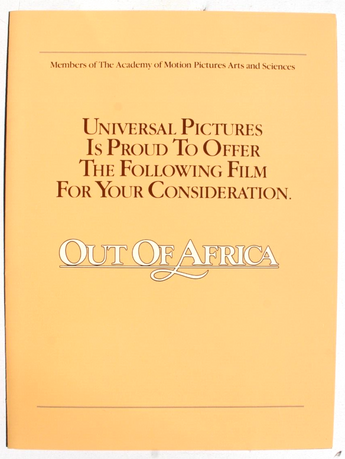 Vtg Out Of Africa / Meryl Streep Promo Movie Press Screening Brochure Program