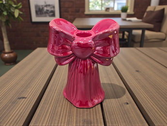New Pink Opal Bow Bowknot Bowtie Candlestick Holder Stand Valentine’s Day Decor