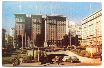Vtg 1940-1950's UNION SQUARE (Gauage) San Francisco California POSTCARD