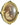 RARE Antique Large Oval GOLD Victorian Wood Frame Convex Domed Bubble Glass
