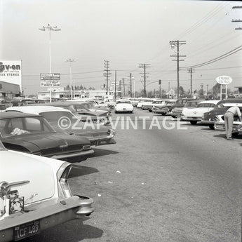 Vtg 1965 Shopping Center Parking In Van Nuys CA Old Cars (Sav-on) Photo #2336
