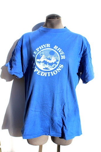 Vtg 1990s Zephyr River Expeditions Mens Short Sleeve Cotton Crew Neck T-Shirt