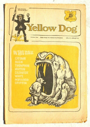 Vtg 1968 YELLOW DOG Newspaper Vol. 1 Issue # 2 () Comic R Crumb Beck