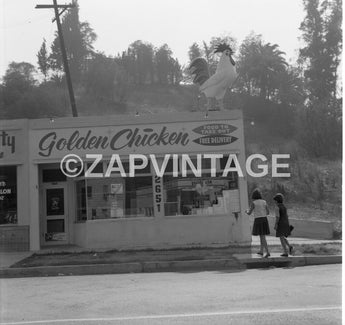 Vtg 1964 Golden Chicken Resturant Take Out Los Angeles Hills Photo #2113