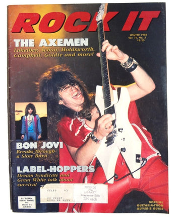 Vintage 1986 ROCK IT MAGAZINE Music NEWS The Axemen BON JOVI GREAT WHITE