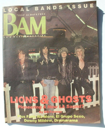 Vtg BAM LA's Music Magazine - August 14, 1987 Vol. 13 No. 17 Lions & Ghosts