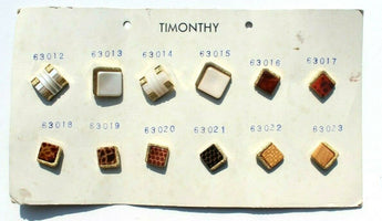 Vtg 1980s 1990s MCM Retro Abstract Timothy SALESMAN Sample 12 BUTTON CARD