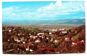 Vintage 1960's SAN FERNANDO VALLEY Hollywood Hills Photo Postcard