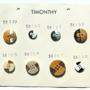 Vtg 1980s 1990s Retro MCM Timothy SALESMAN Sample 12 BUTTON CARD