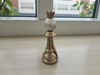 New Metal Gold Large Decorative Queen Chess Pieces Room Decor