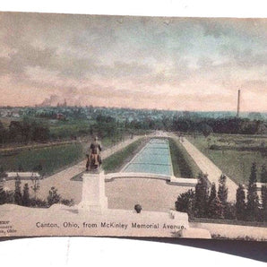 Vintage CANTON, OHIO McKinley Memorial Ave Photo Postcard