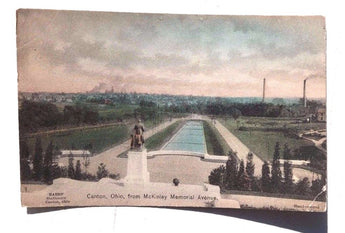 Vintage CANTON, OHIO McKinley Memorial Ave Photo Postcard