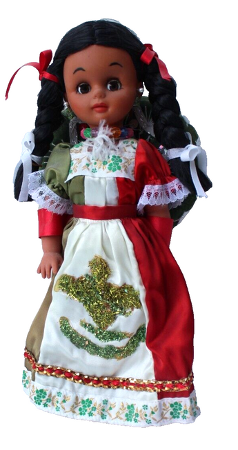 Vintage Mexican Folk Collectable Girl Doll Mexico Travel Souvenir