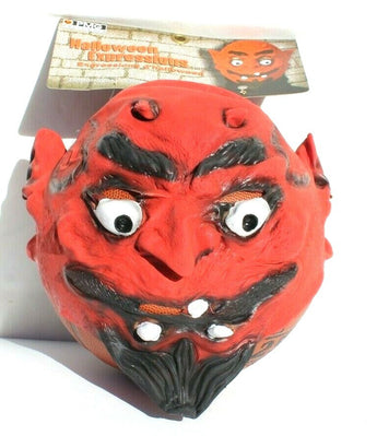 2003 Vtg PMG Halloween Expressions Horror Monstrous Red Devil Mask Latex NOS