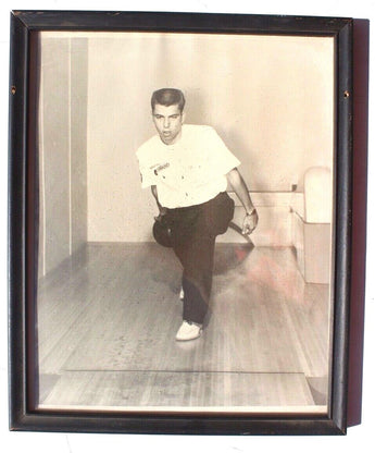 Vintage 1940s Boy On Tornado Bowling Team Throwing Ball