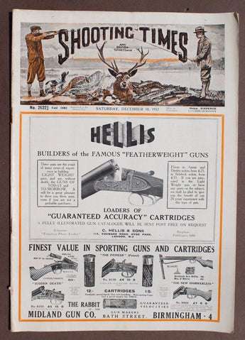 RARE Vintage December 10, 1932 Guns & Ammo Shooting Times Magazine