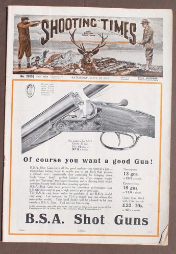 RARE Vintage July 29, 1933 Guns & Ammo Shooting Times Magazine