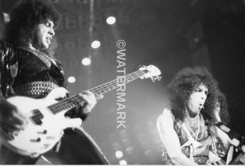 Vtg 1970 Ace Frehley Paul Stanley Concert Preforming Kiss Band Music Photo #2403
