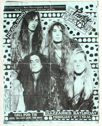 Vtg 1980s 1990s Punk Rock Hair Band Concert Flyer - Pretty Vacant Feb 8th