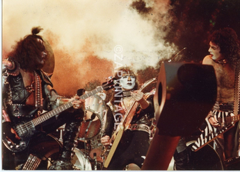 Vtg 1970s Gene Simmons Concert Tour Preforming Full Kiss Band Music Photo #2996